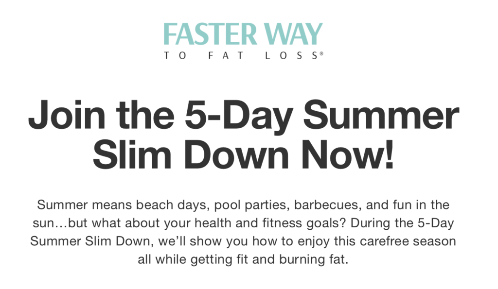 faster way to fat loss summer slim down